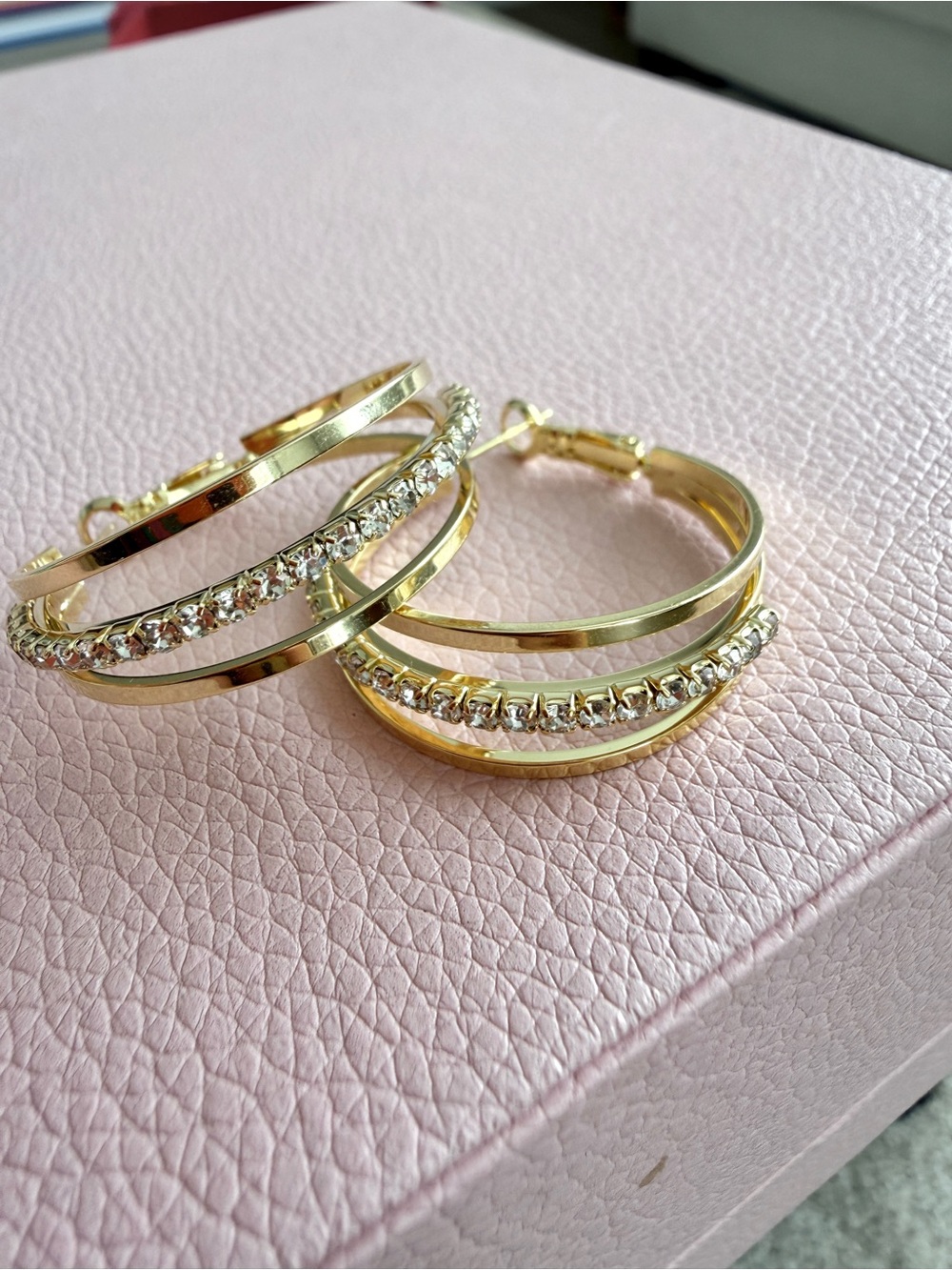 Brand new Crystal Hoop Earrings in gold and silver